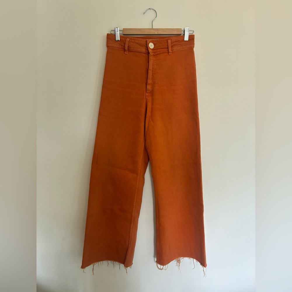 Zara High Waisted wide leg Orange Sailor Pants